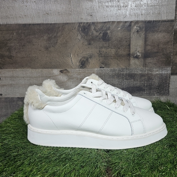 LAUREN RALPH LAUREN Angeline Leather Sneakers With Sherpa Size 11 - Picture 3 of 11